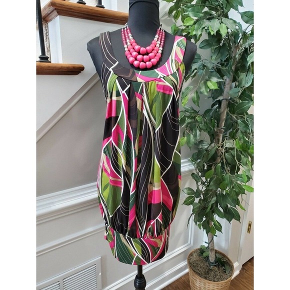 BCX Women's Multicolor Polyester Scoop Neck Sleeveless Knee Length Dress Size L - Picture 11 of 11